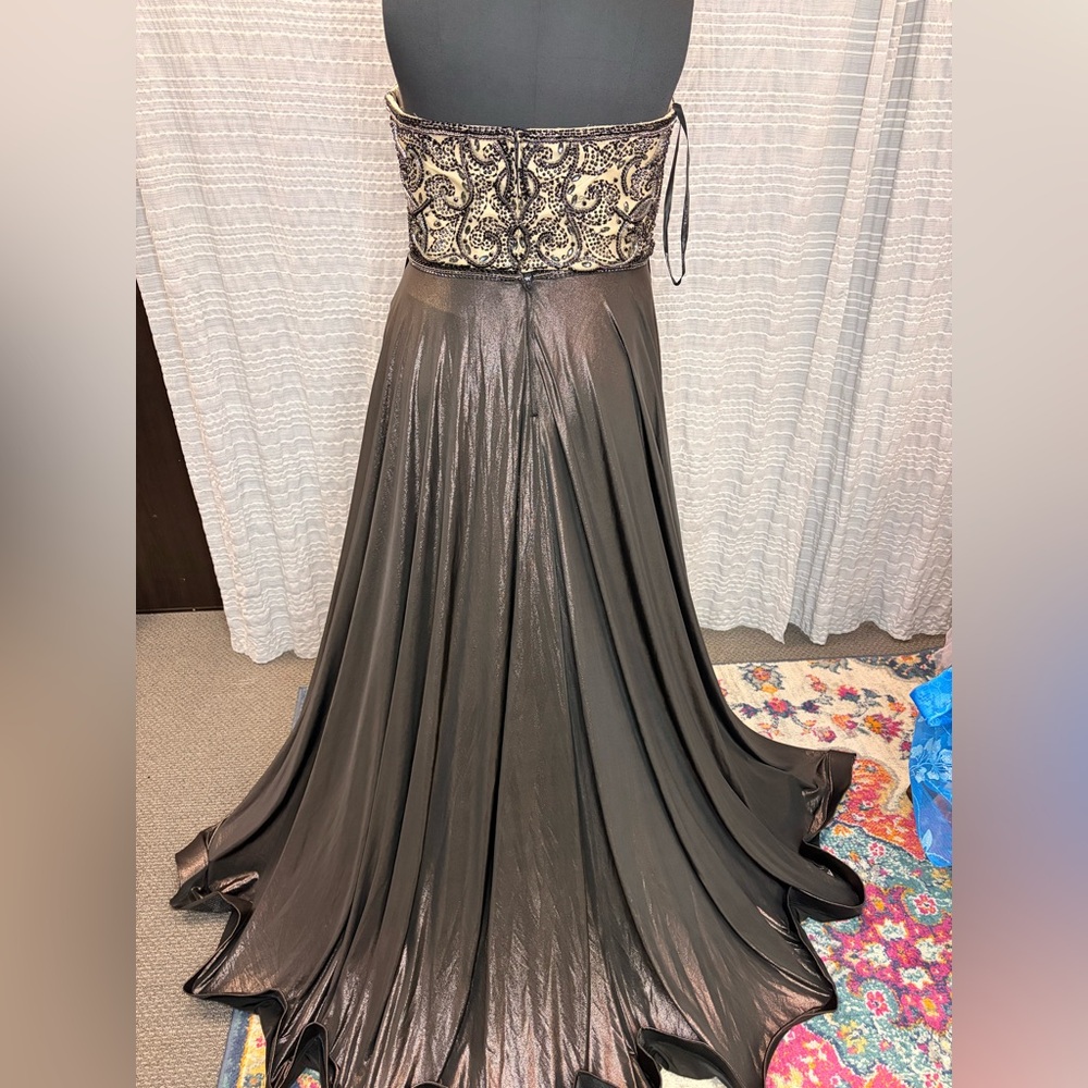 Rachel Allan Metallic Black Dress - Picture 3 of 4
